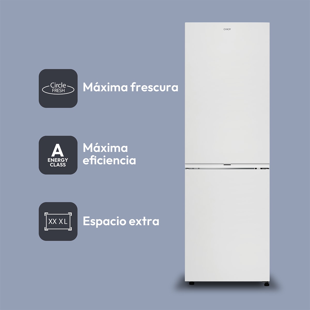 Frigorífico combi Candy Total No Frost Fresco 300 - CNCQ2T618AW Blanco-6