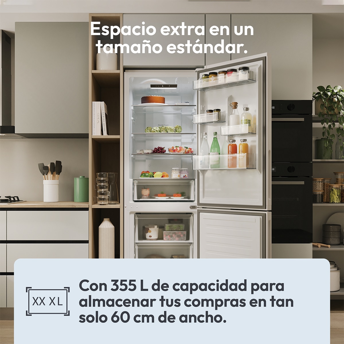 Frigorífico combi Candy Total No Frost Fresco 300 - CNCQ2T618AW Blanco-8