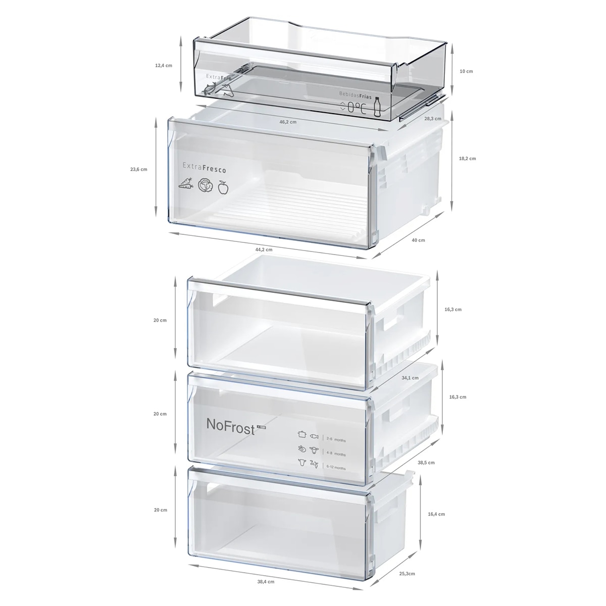 Frigorífico combi Balay Serie Cristal Total NoFrost - 3KFD855NI Cristal negro-6