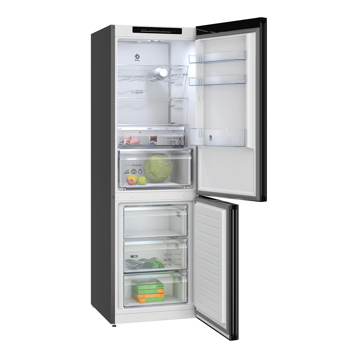 Frigorífico combi Balay Serie Cristal Total NoFrost - 3KFD655NI Cristal negro-2