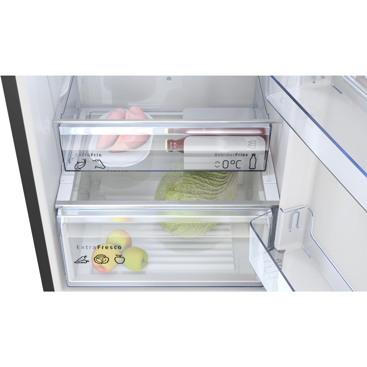 Frigorífico combi Balay Serie Cristal Total NoFrost - 3KFD655NI Cristal negro-5