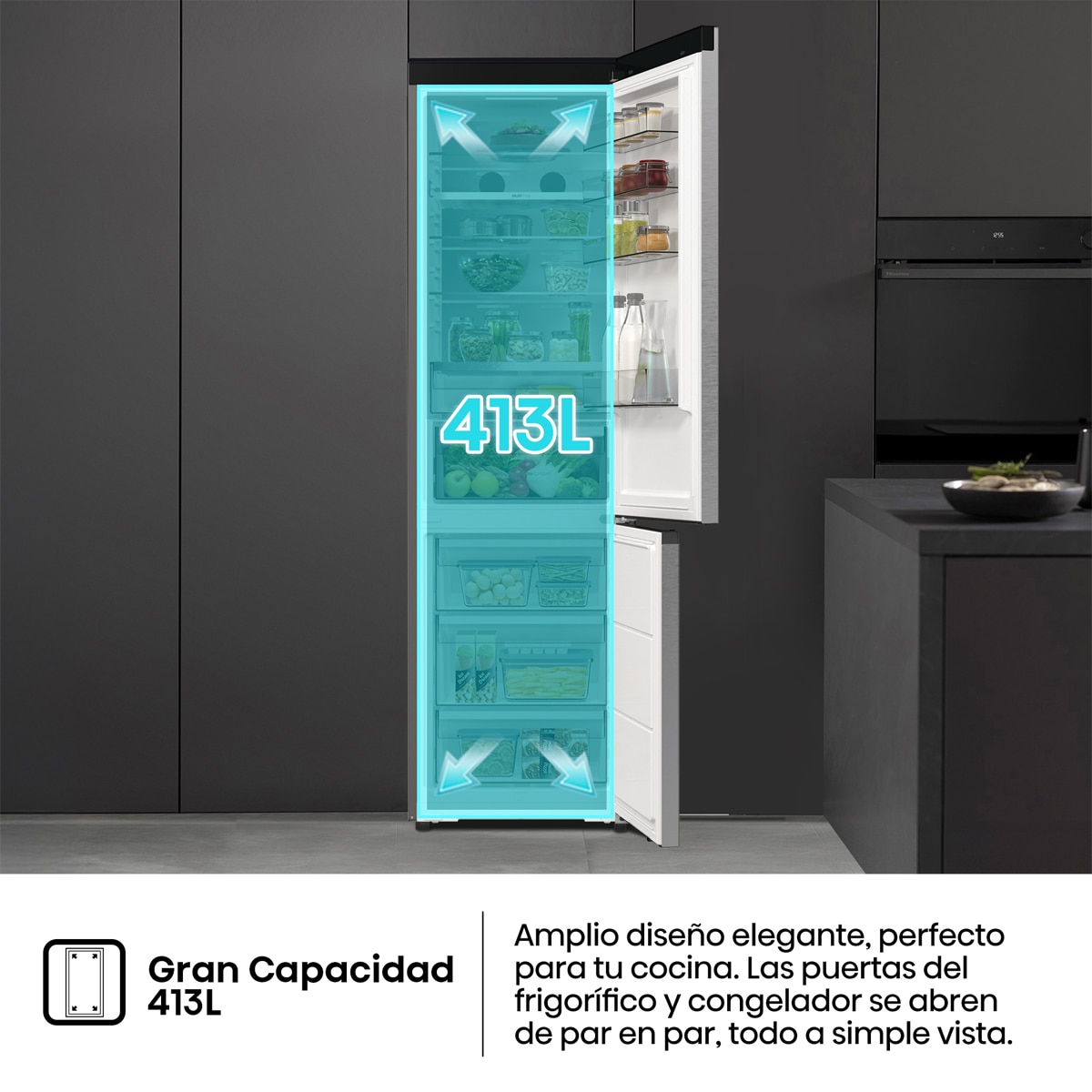 Frigorífico Combi Hisense , Total No Frost - RB5P410SACA Inox-5