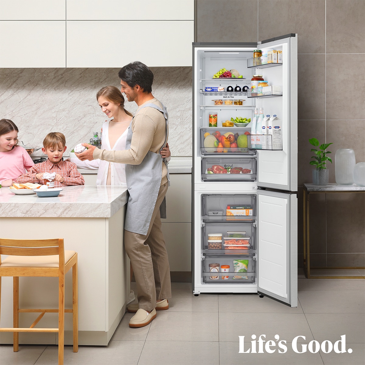 Imagen 15 de Frigorífico Combi LG DoorCooling+, 1.86m, Serie 300 - GBBS312APY - Acero antihuellas Acero antihuellas