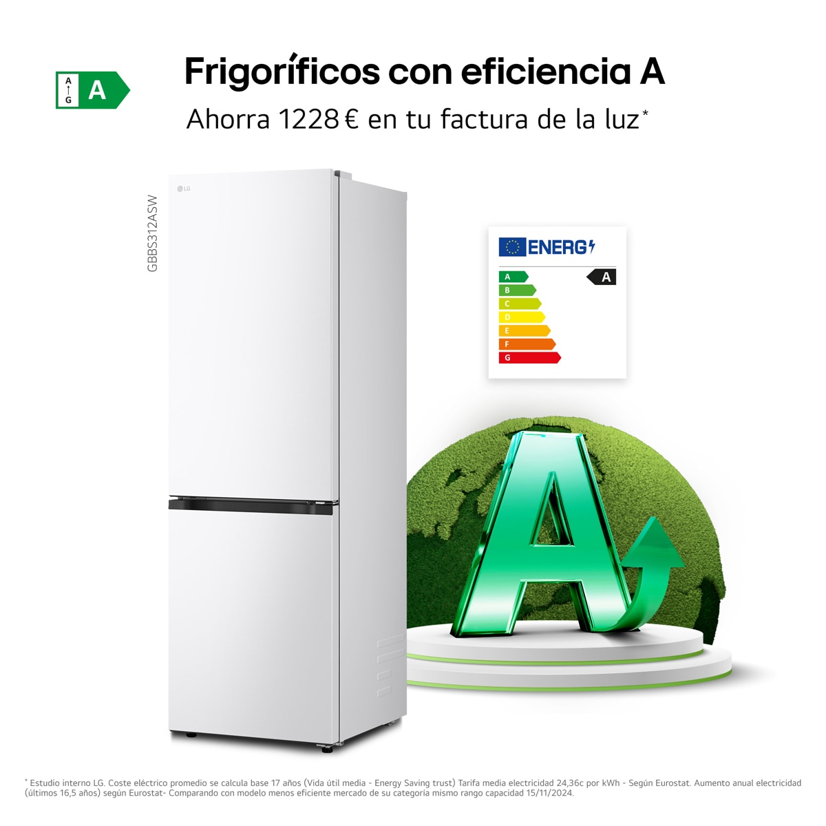 Frigorífico Combi LG DoorCooling+, 1.86m, Serie 300 - GBBS312ASW Blanco-5