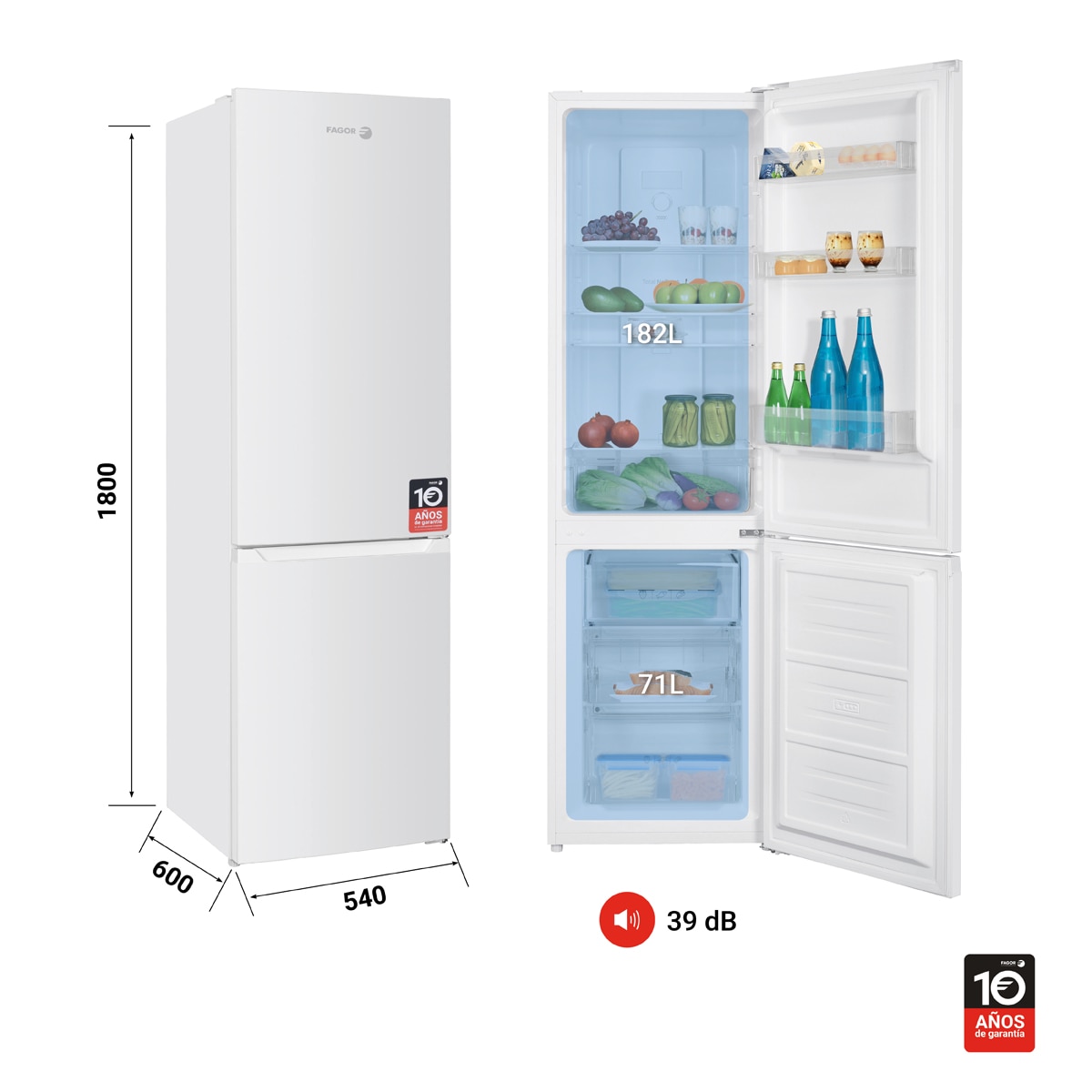 Frigorífico combi Fagor Classic Total No Frost - 3FFK-5527 Blanco-2
