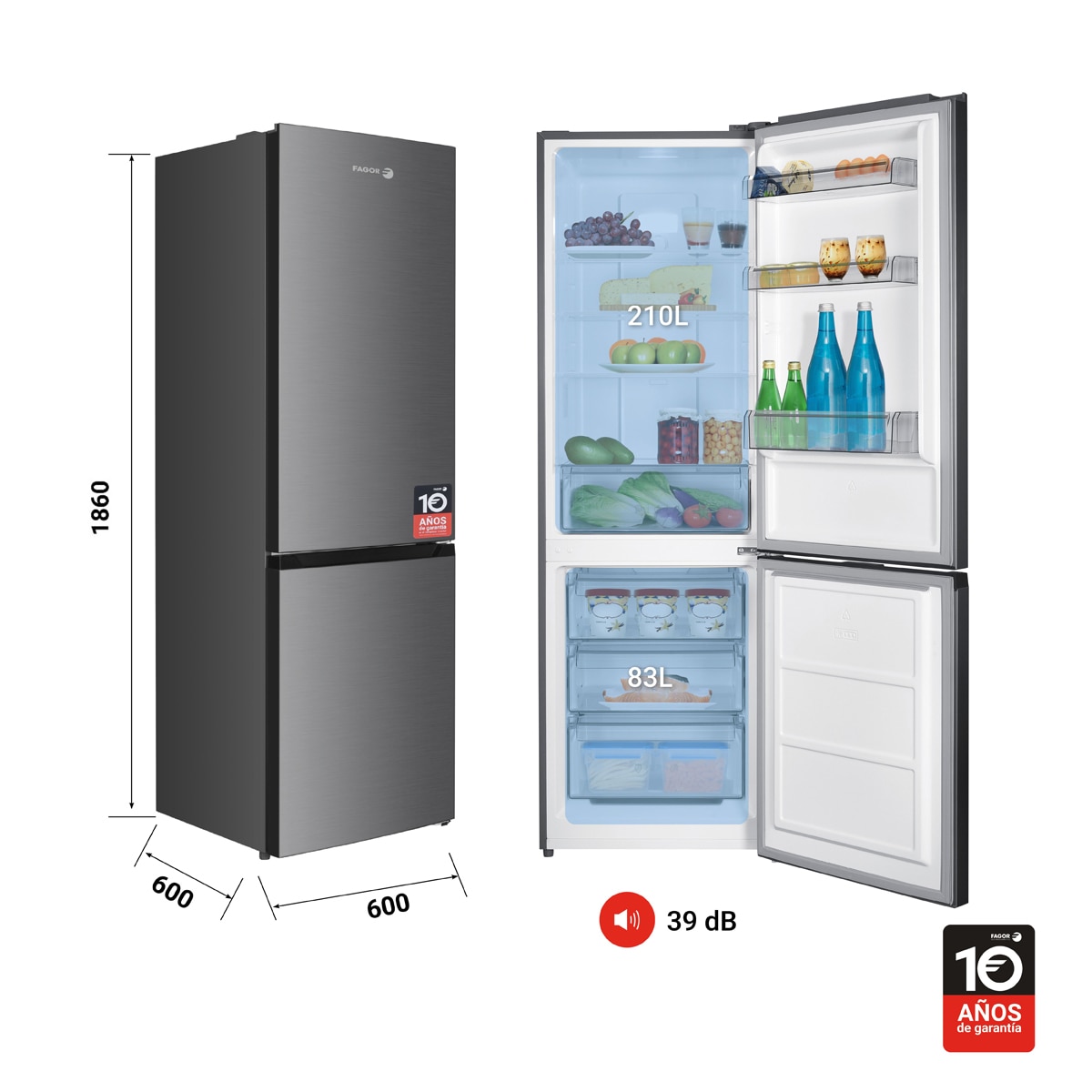 Frigorífico combi Fagor Classic Total No Frost 1,86 m - 3FFK-6637X Inox-2