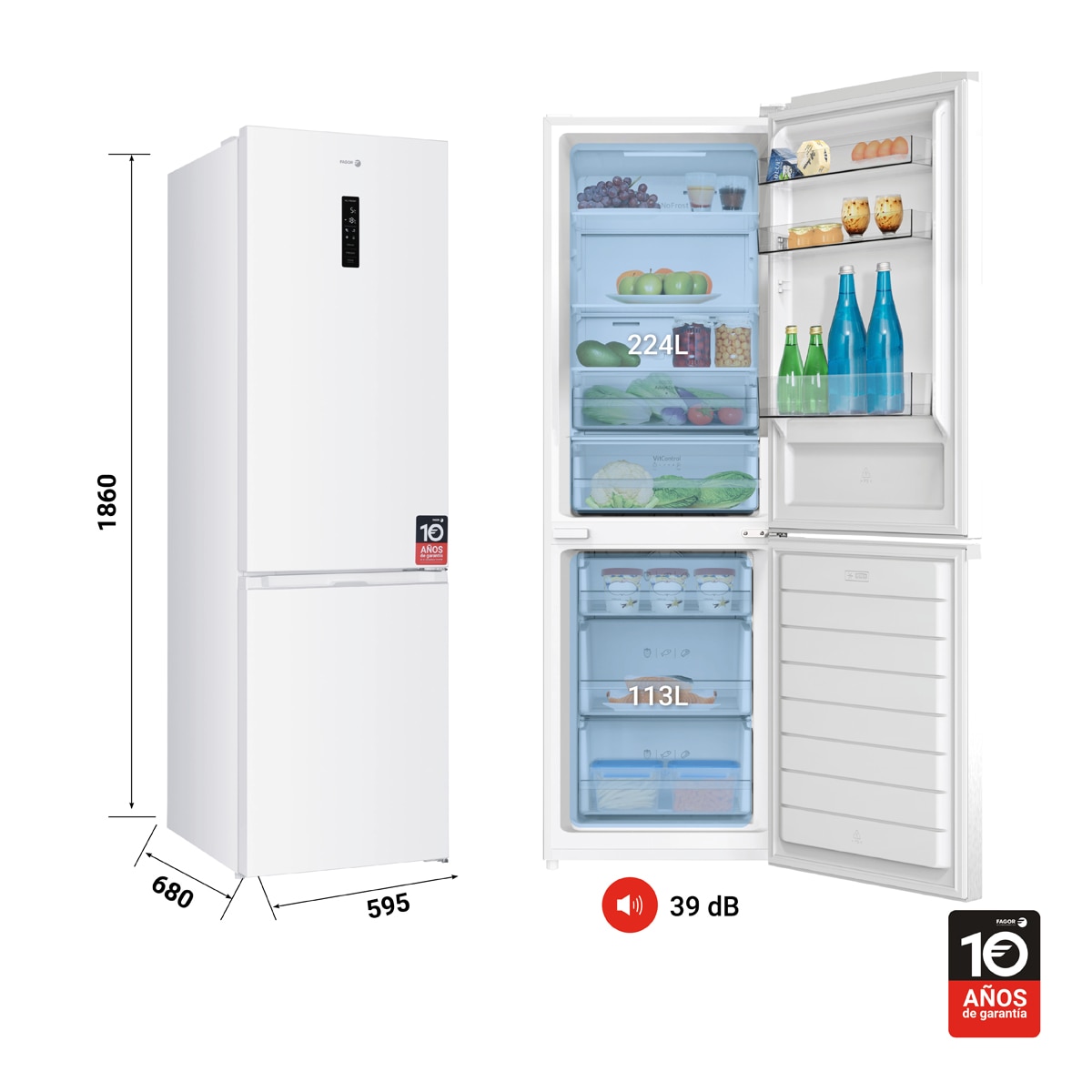 Frigorífico combi Fagor Master Total No Frost, Compresor Inverter - 3FFK-6677 Blanco-2