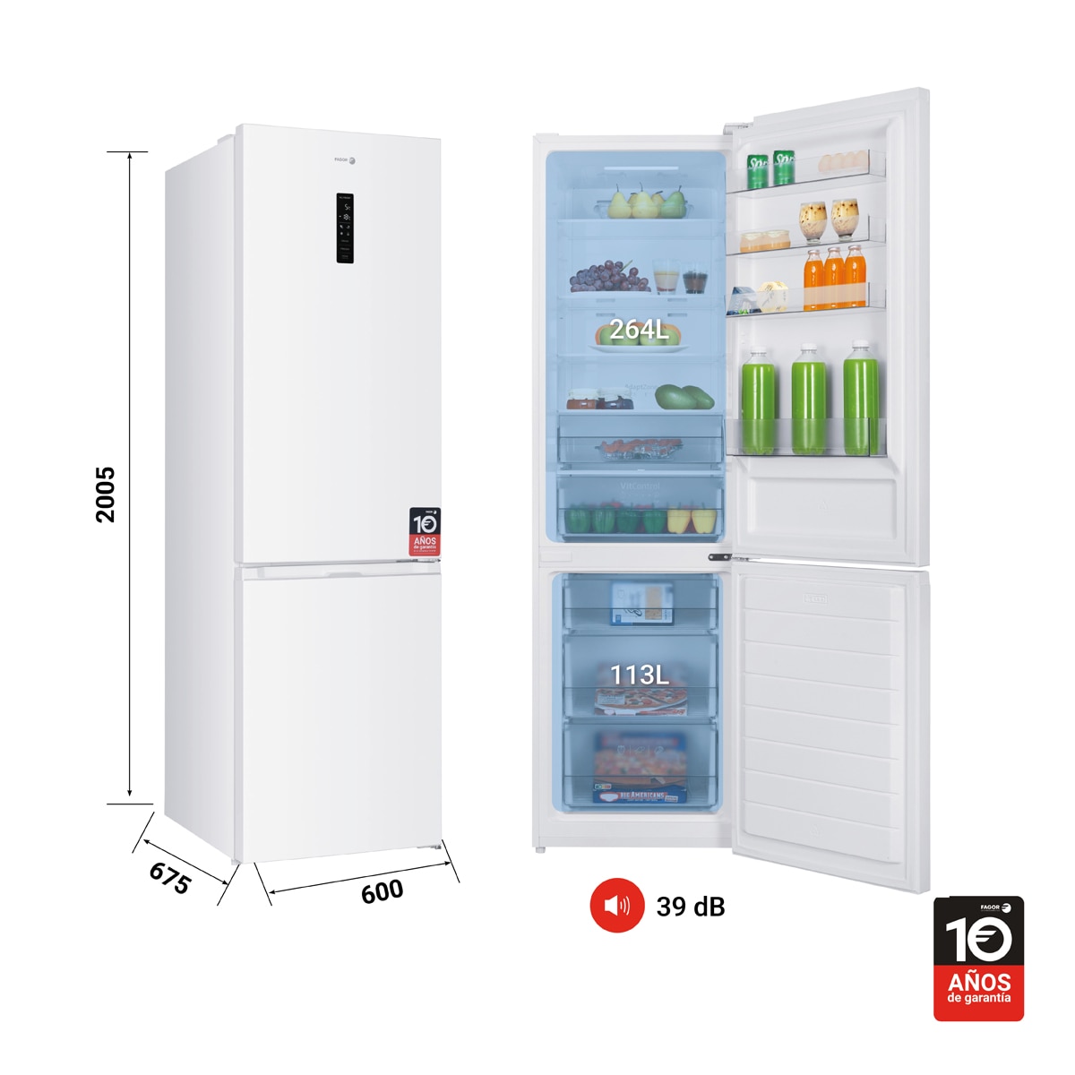 Frigorífico combi Fagor Master Total No Frost, Compresor Inverter - 3FFK-6877 Blanco-2