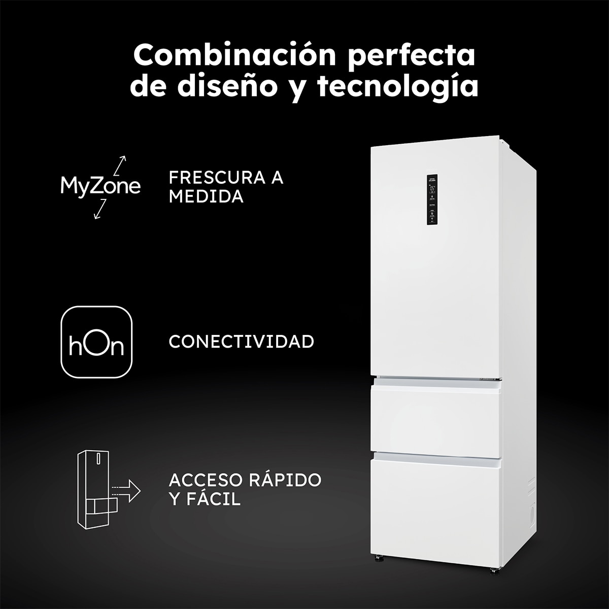 Frigorífico Combi Haier Total No Frost 3D 60 Series 5 - HTW5618DNPW Blanco-5