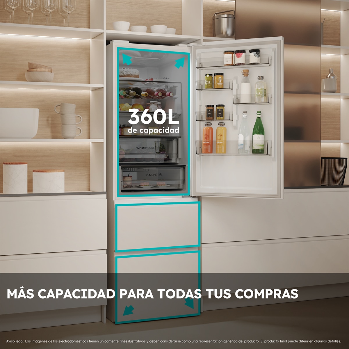 Frigorífico Combi Haier Total No Frost 3D 60 Series 5 - HTW5618DNPW Blanco-12