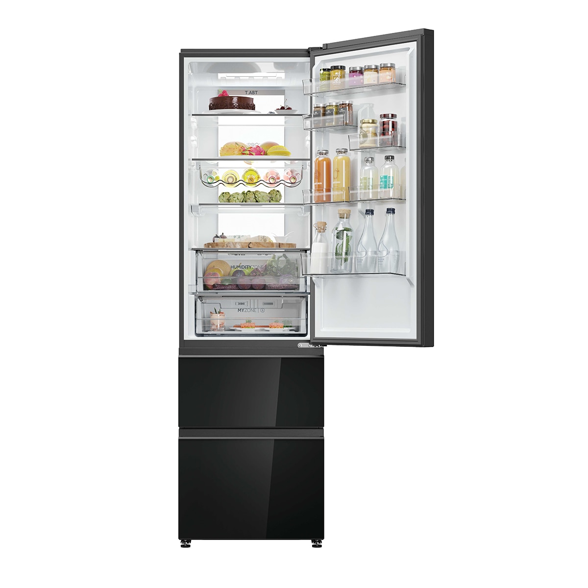 Frigorífico Combi Haier Total No Frost 3D 60 Series 7 Pro - HTW7620DNGB Cristal negro-3