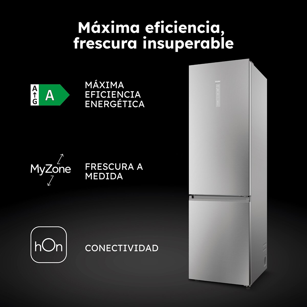 Frigorífico Combi Haier Total No Frost 2D 60 Series 5 Pro - HDPW5620ANPK Inox-5
