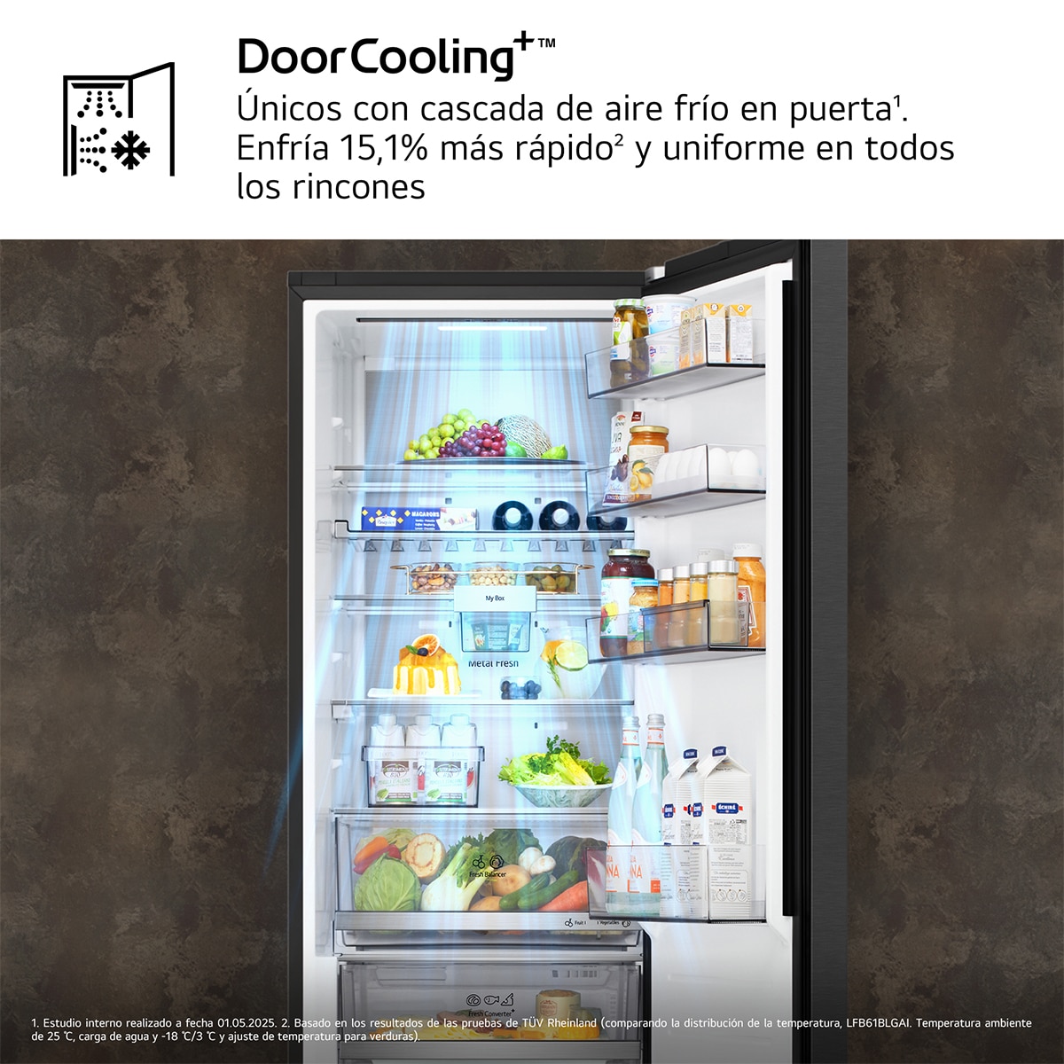 Frigorífico Combi LG Instaview™, DoorCooling+ - GBG5160CPY Inox antihuellas-7