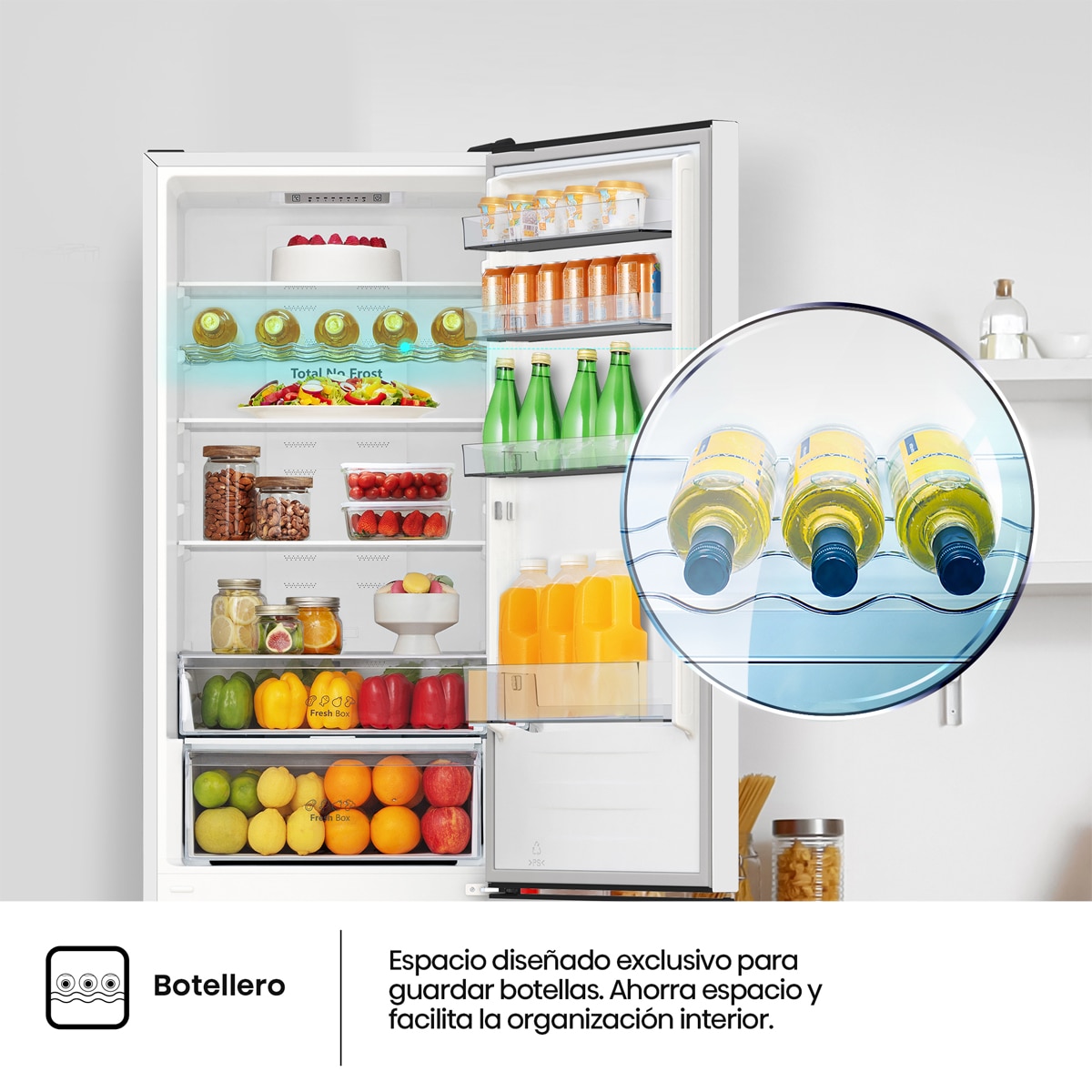 Frigorífico Combi Hisense, Total No Frost con Tecnología Inverter - RB440N4AWA Blanco-10