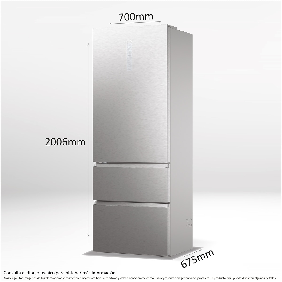 Frigorífico Combi Haier No Frost 3D 70 Series 7 - HTW7720CNMM 2