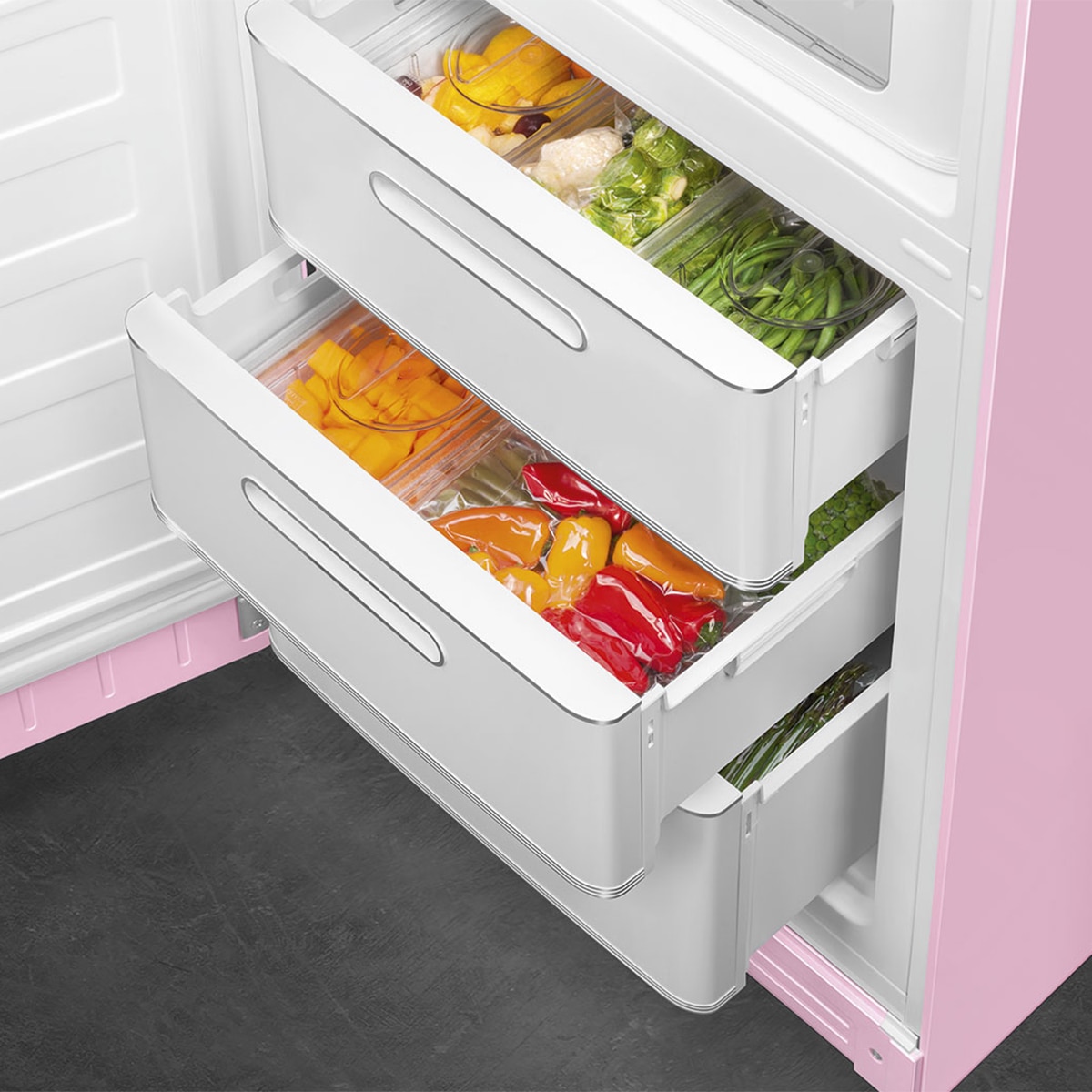 Frigorífico Combi Smeg 50 Style No Frost - FAB32LPK6 Rosa-9