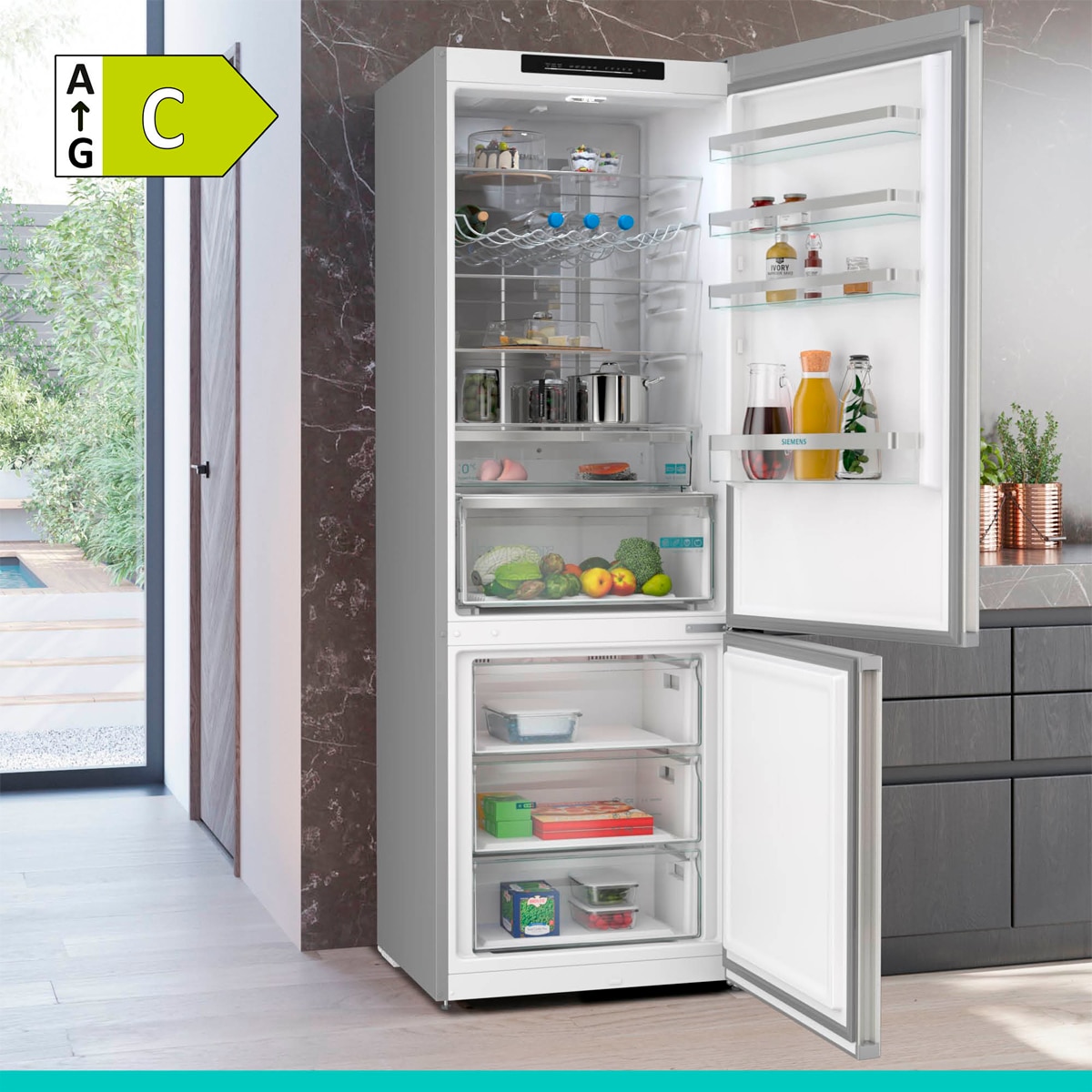 Frigorífico Combinado Siemens KG49NVICG Total No Frost Aço Antimarcas-3