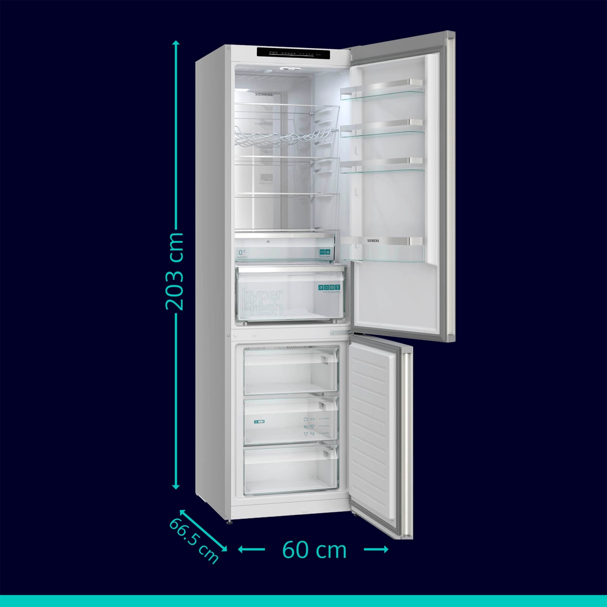 Frigorífico combi Siemens, Total No Frost - KG39NVIAG Acero antihuellas-2