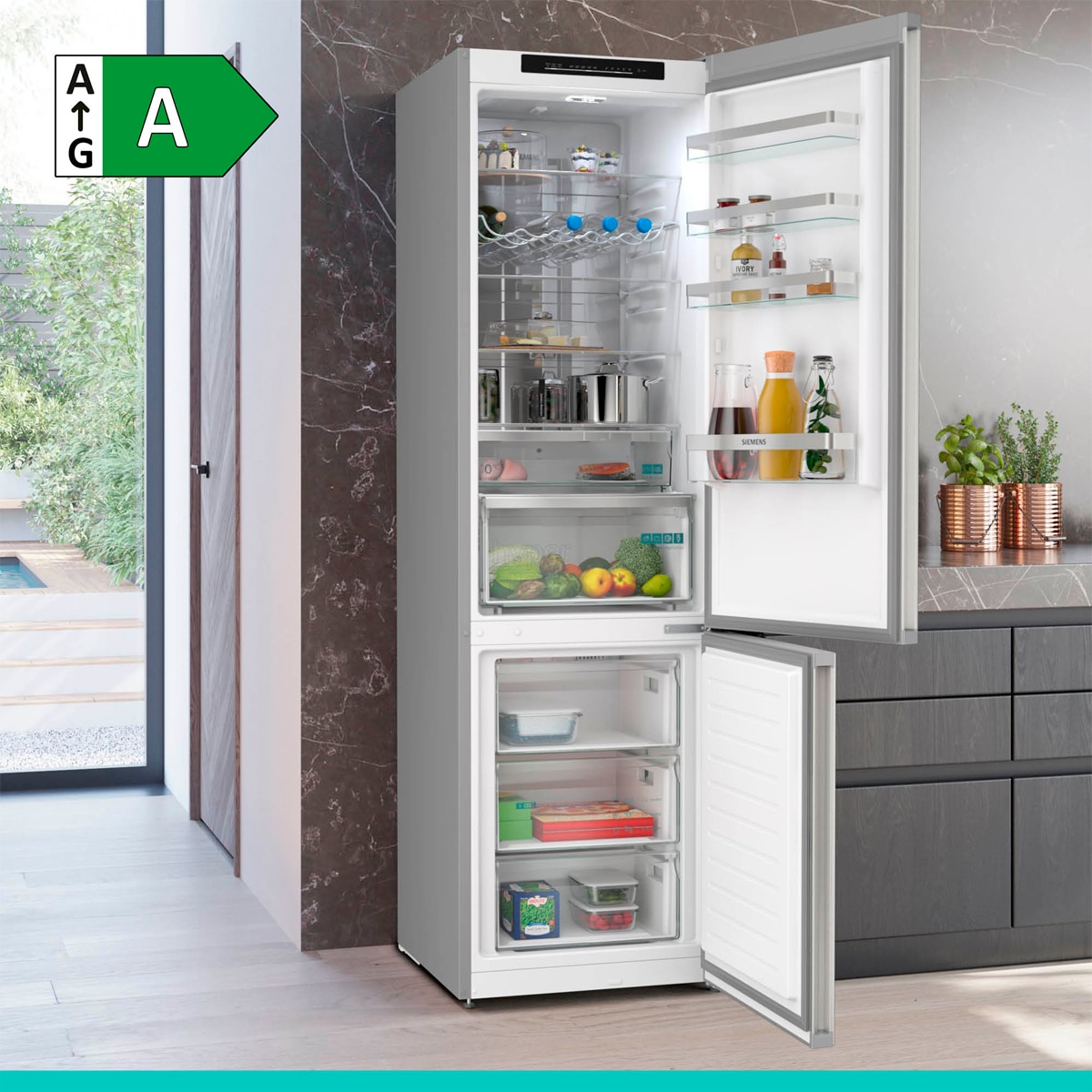 Frigorífico combi Siemens, Total No Frost - KG39NVIAG Acero antihuellas-3