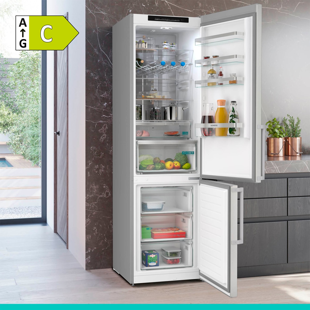 Frigorífico Combinado Siemens KG39NVICV Total No Frost Aço Antimarcas-3