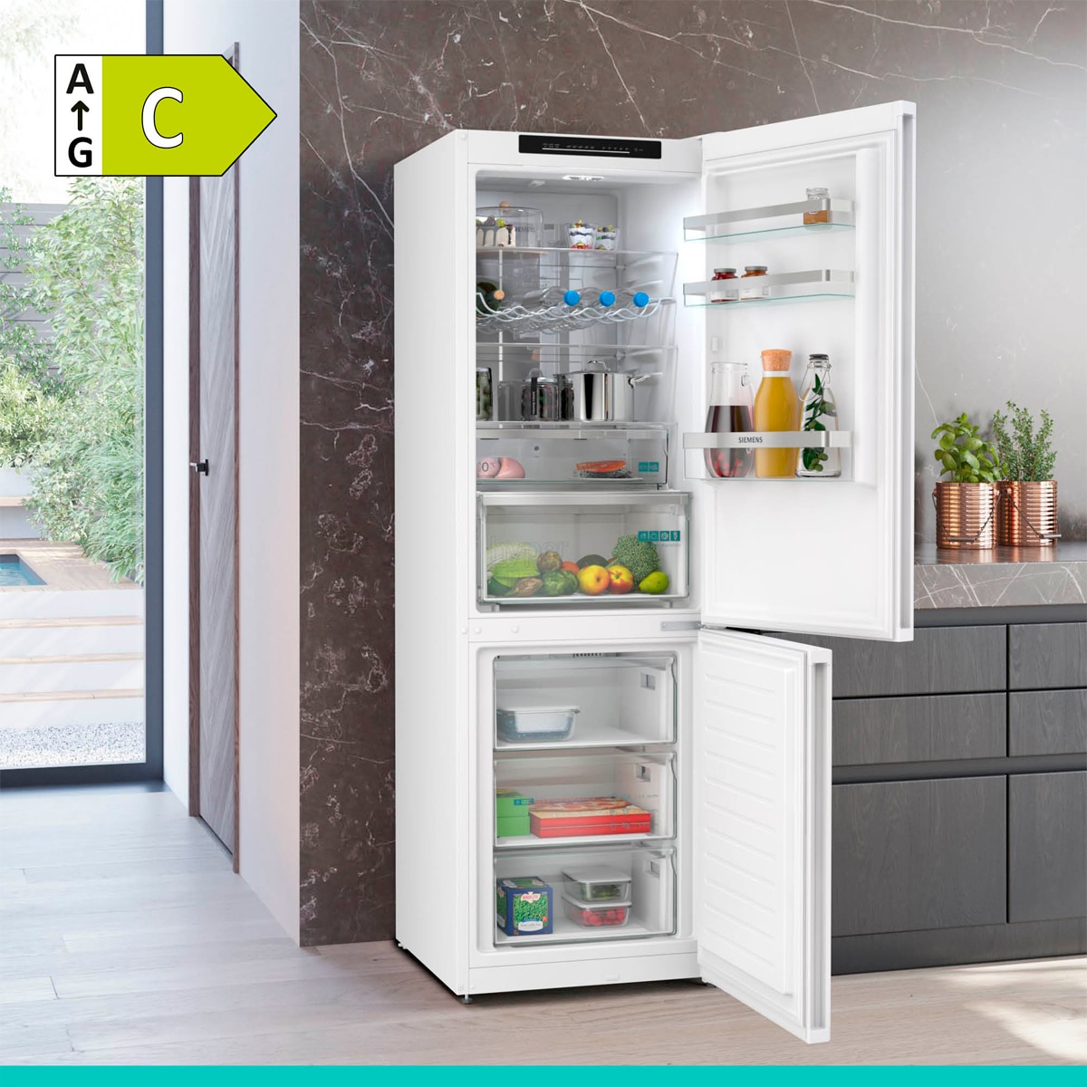 Frigorífico Combinado Siemens KG36NVWCG Total No Frost Branco-3