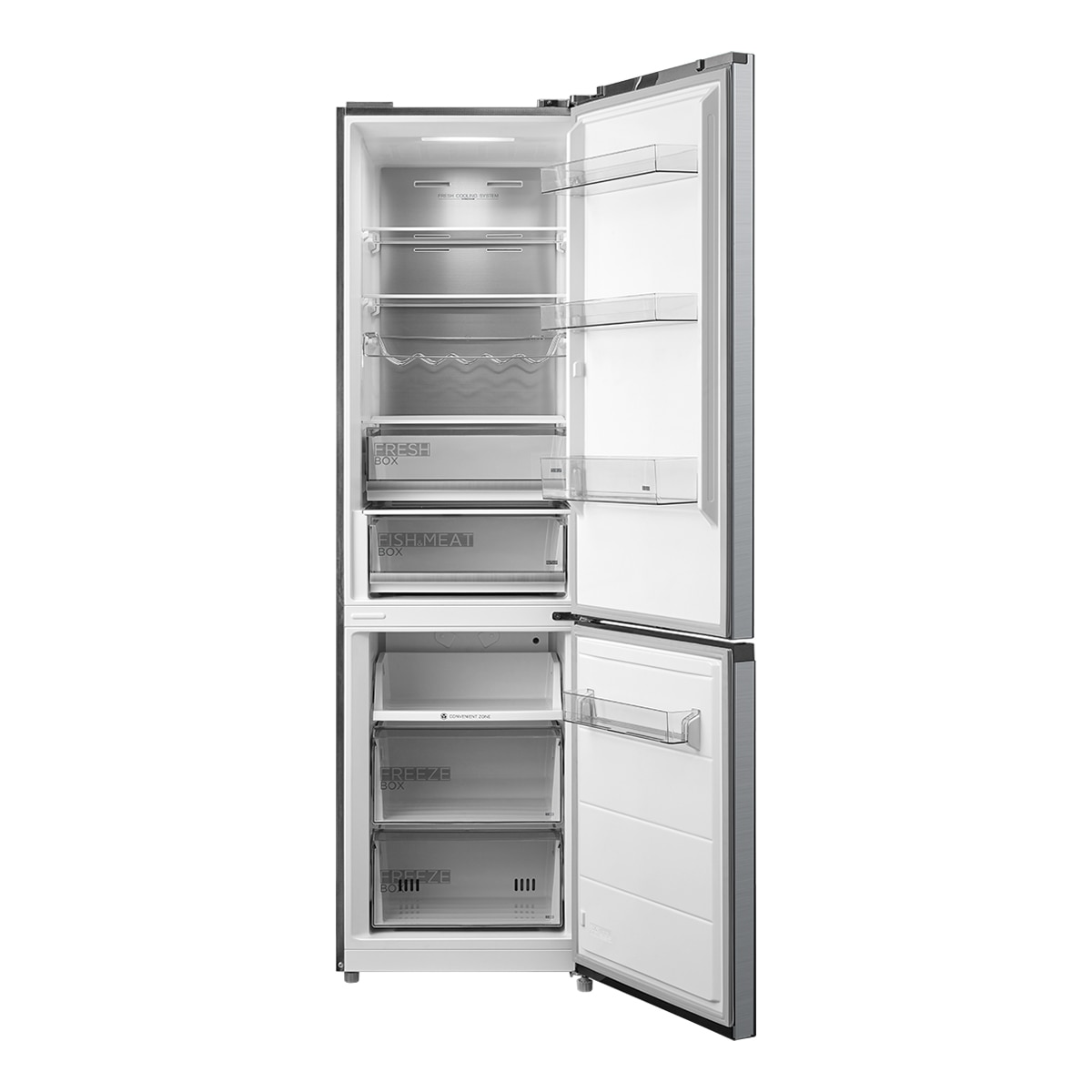 Frigorífico combi Midea Total No Frost Inox Brillante-3