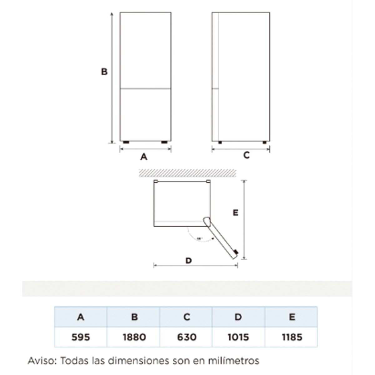 Frigorífico combi Midea Total No Frost Inox Brillante-2