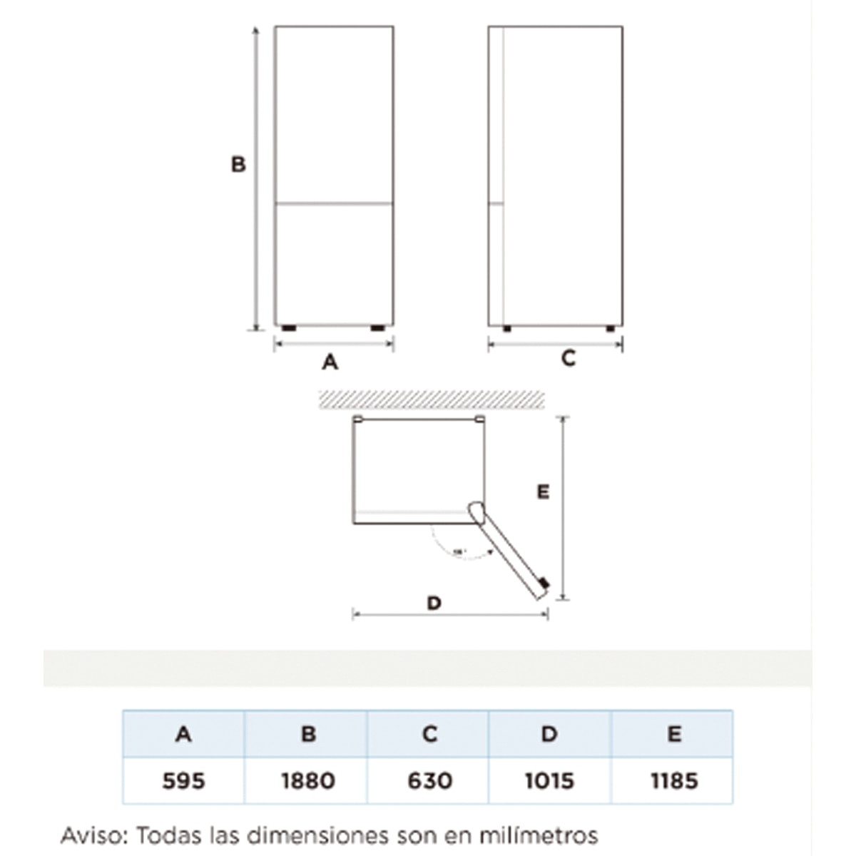 Frigorífico combi Midea Total No Frost Blanco-2