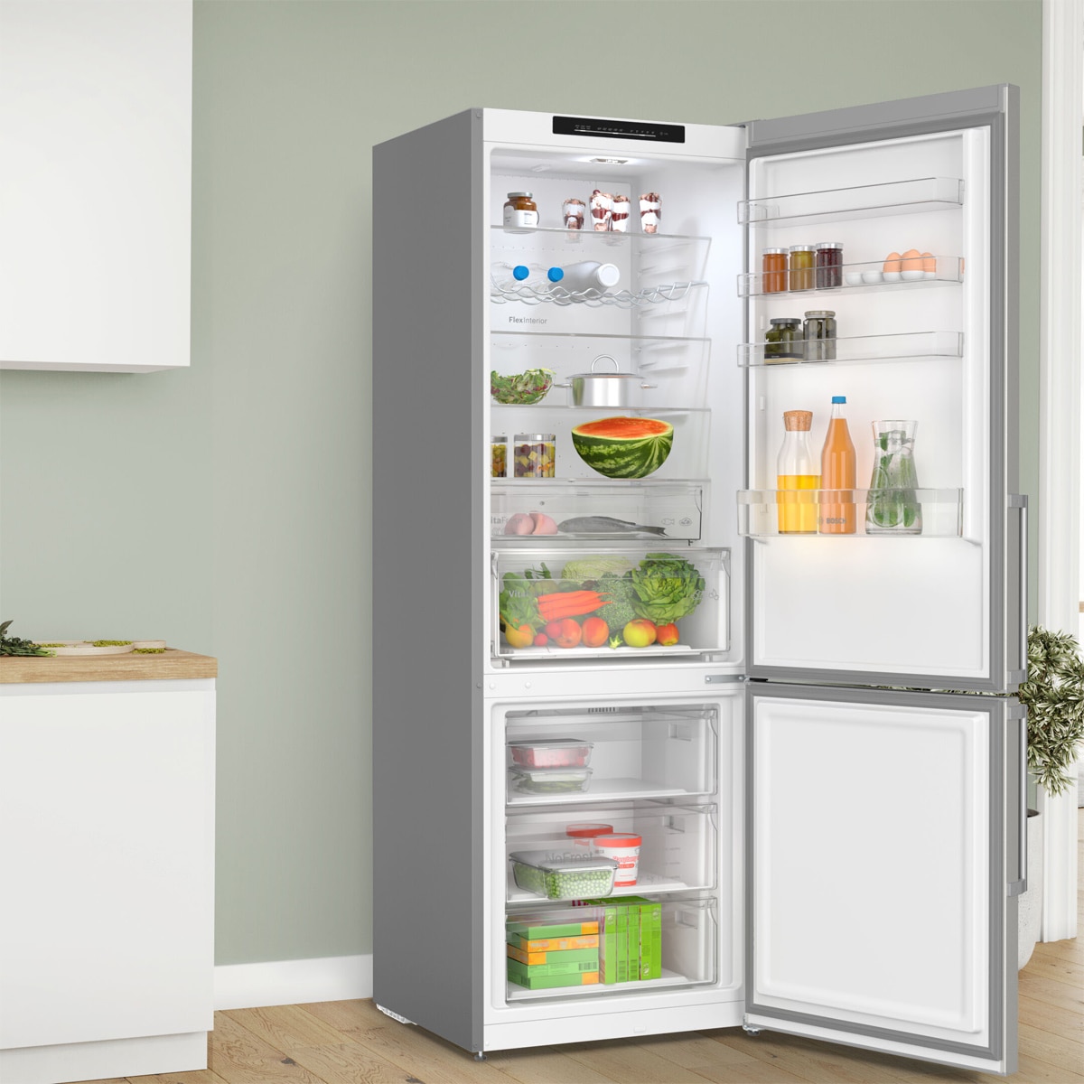 Frigorífico combi Bosch, Serie 4, Total NoFrost - KGN49VICT Acero inoxidable antihuellas-3