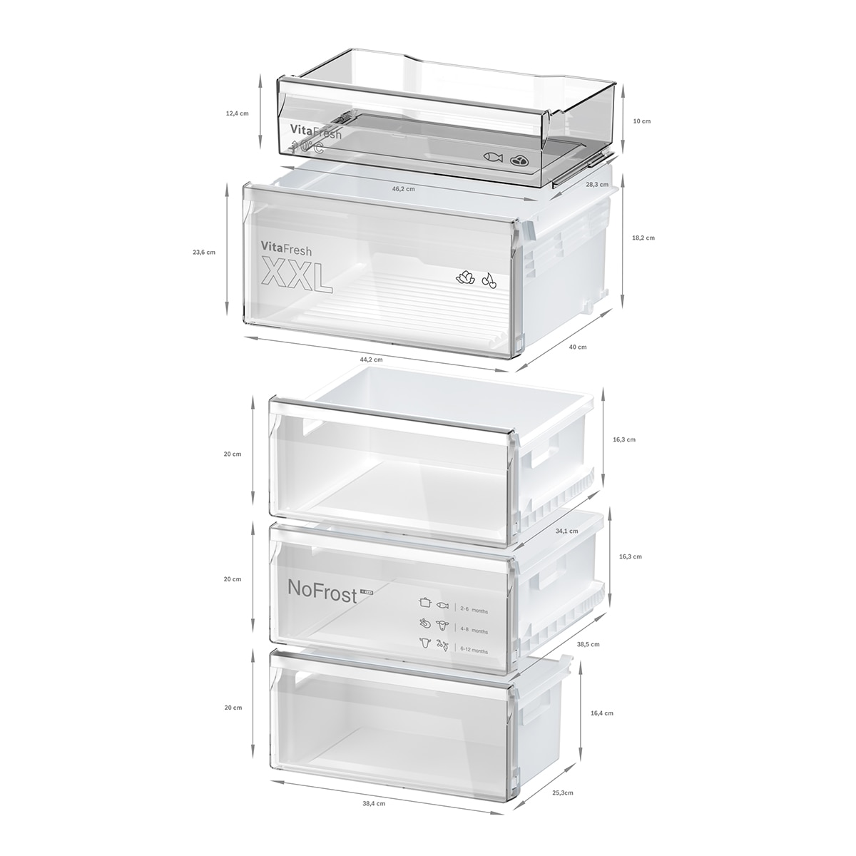 Frigorífico combi Bosch, Serie 4, VitaFresh XXL 0ºC - KGN392LCF Acero mate-9