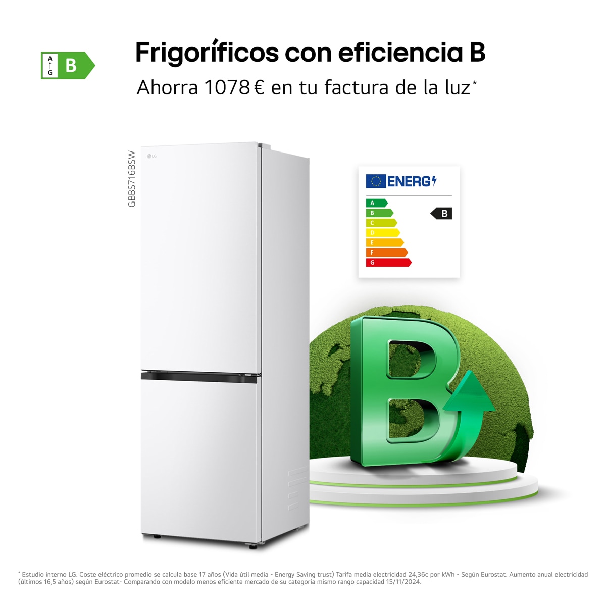 Frigorífico Combi LG Serie 700, Total No Frost, Door Cooling+ - GBBS716BSW Blanco-5
