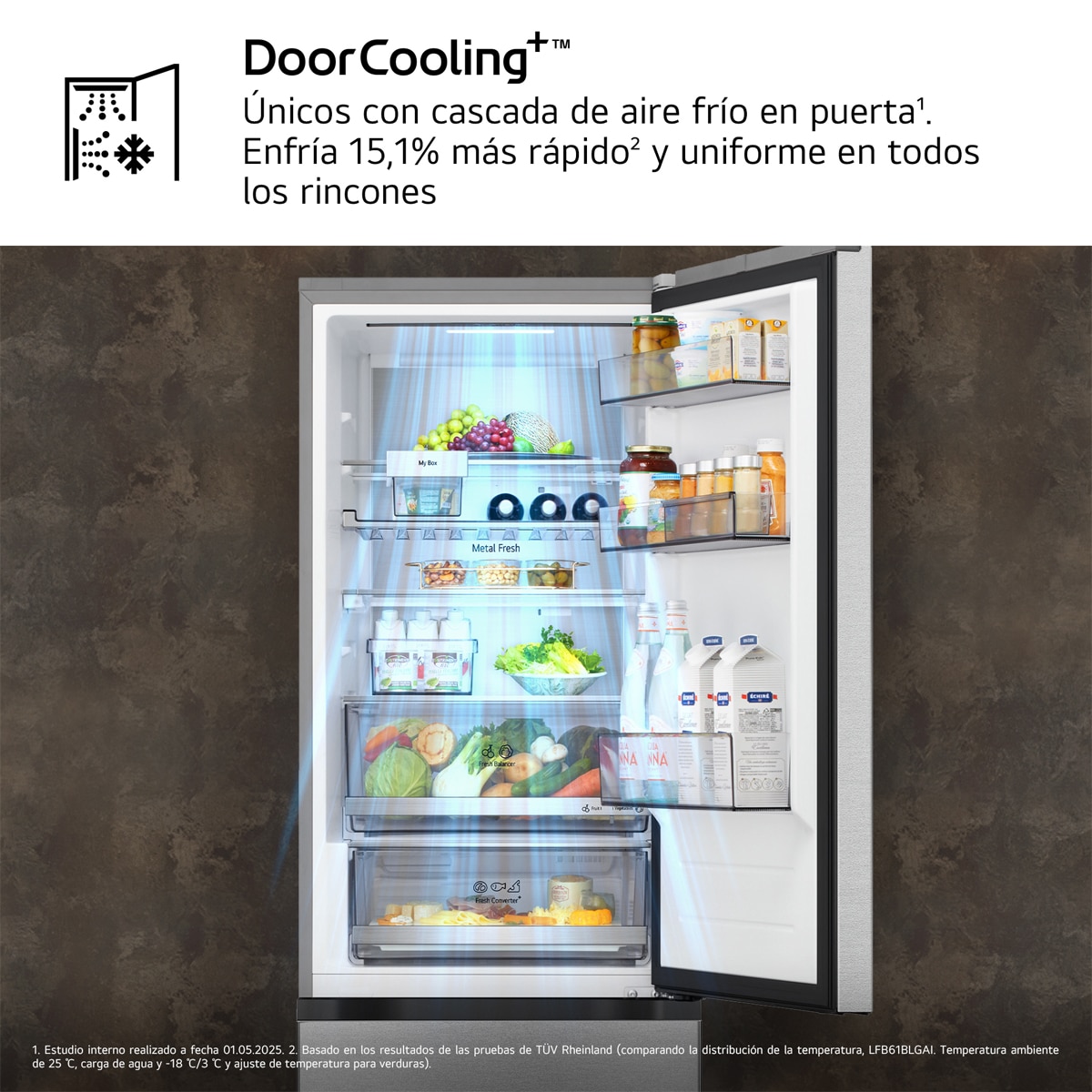 Frigorífico Combi LG Serie 700, Total No Frost, Door Cooling - GBBS716BMB Acero texturizado-7