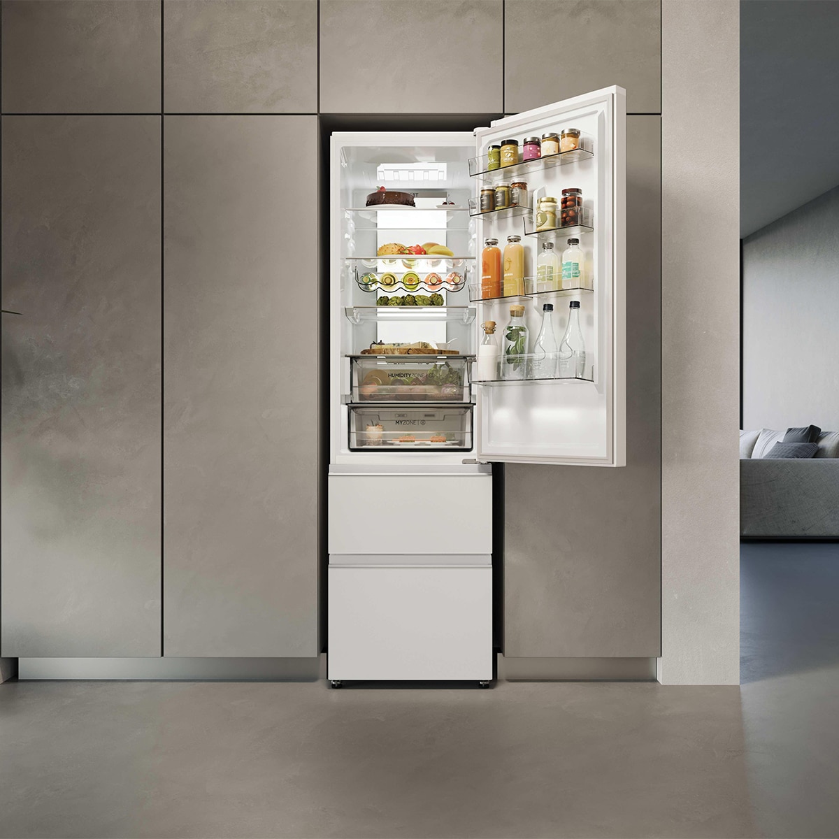 Frigorífico Combi Haier Total No Frost 3D 60 Series 7 Pro - HTW7620DNGW Blanco-9