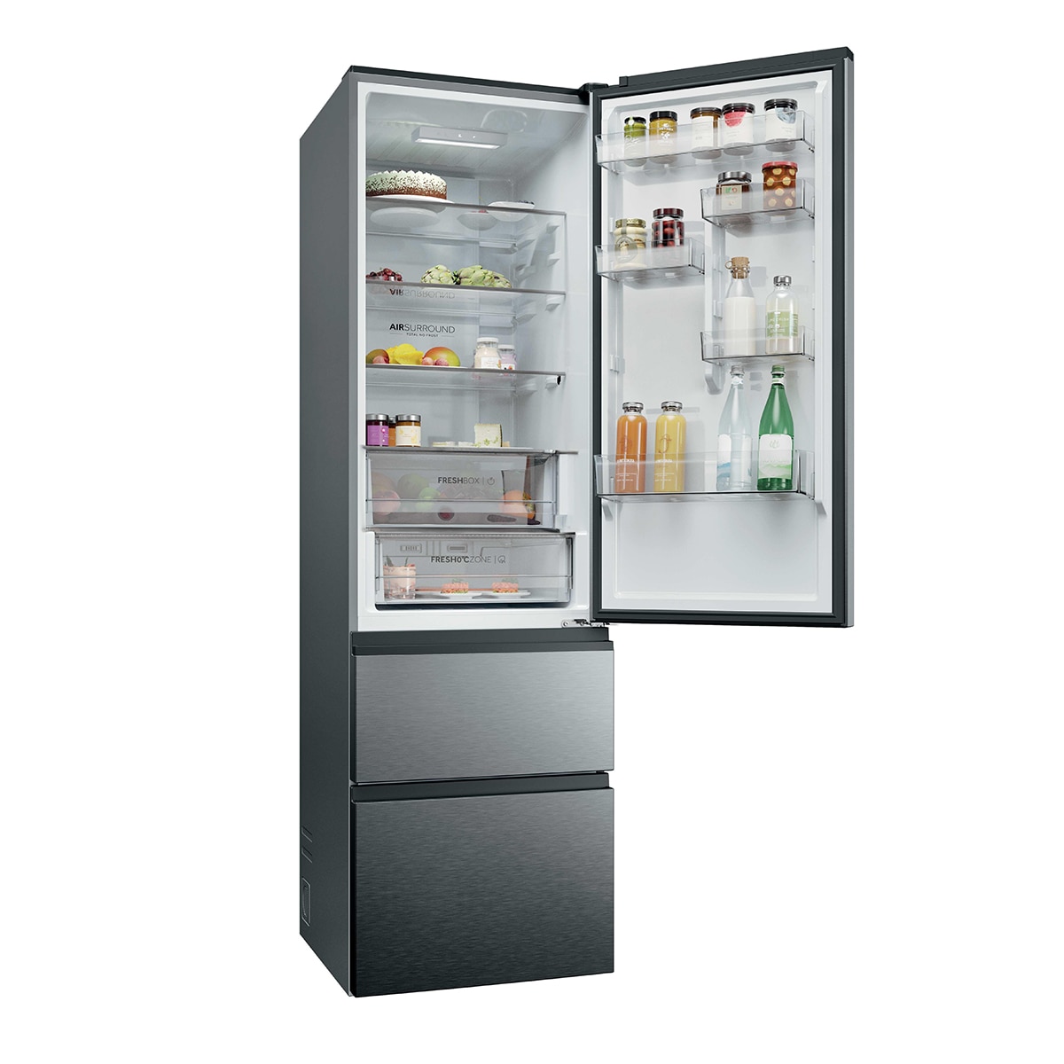 Frigorífico Combi Haier Total No Frost 3D 60 Series - HTR3620ANMP - Dark inox Dark inox-2