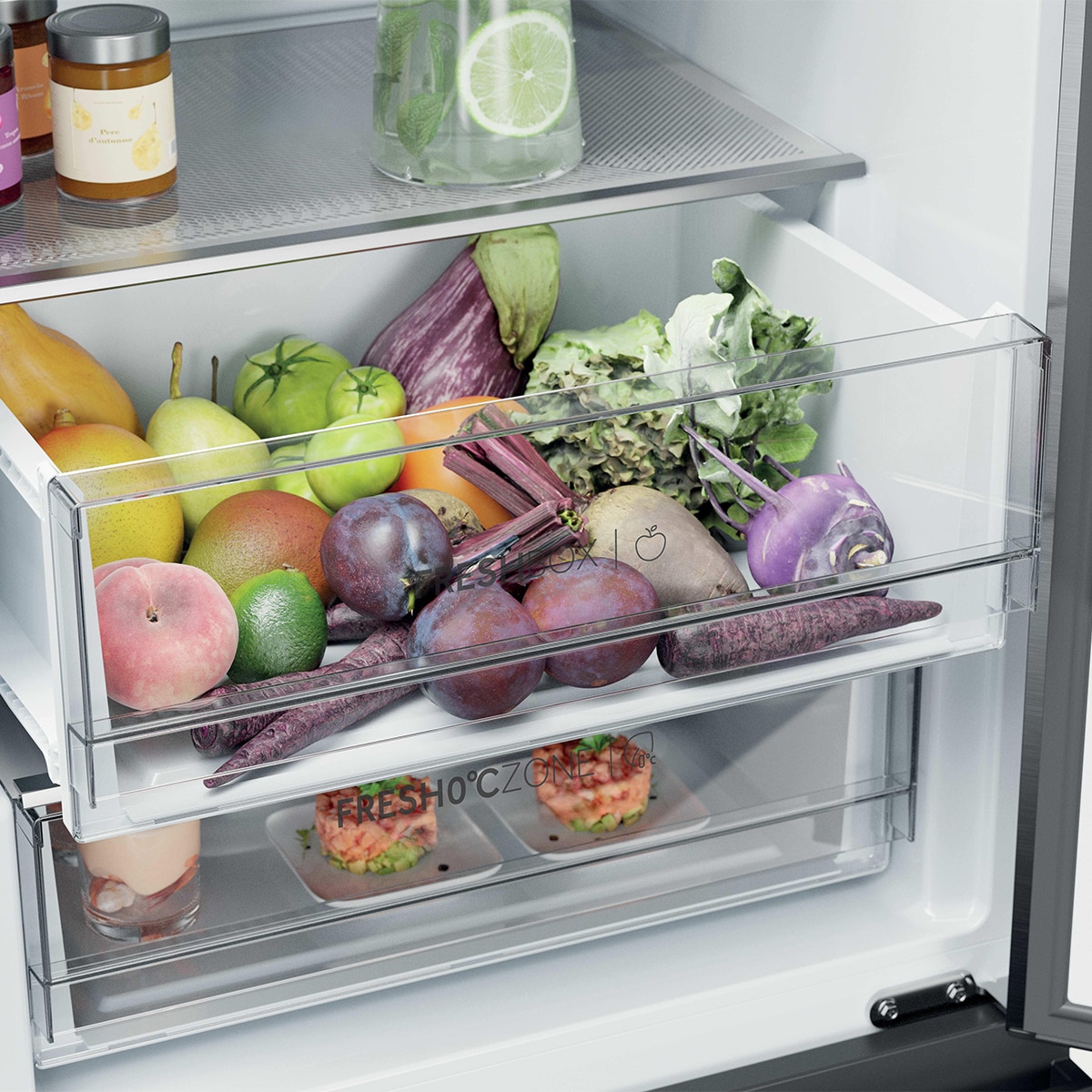 Frigorífico Combi Haier Total No Frost 3D 60 Series - HTR3620ANMP - Dark inox Dark inox-4