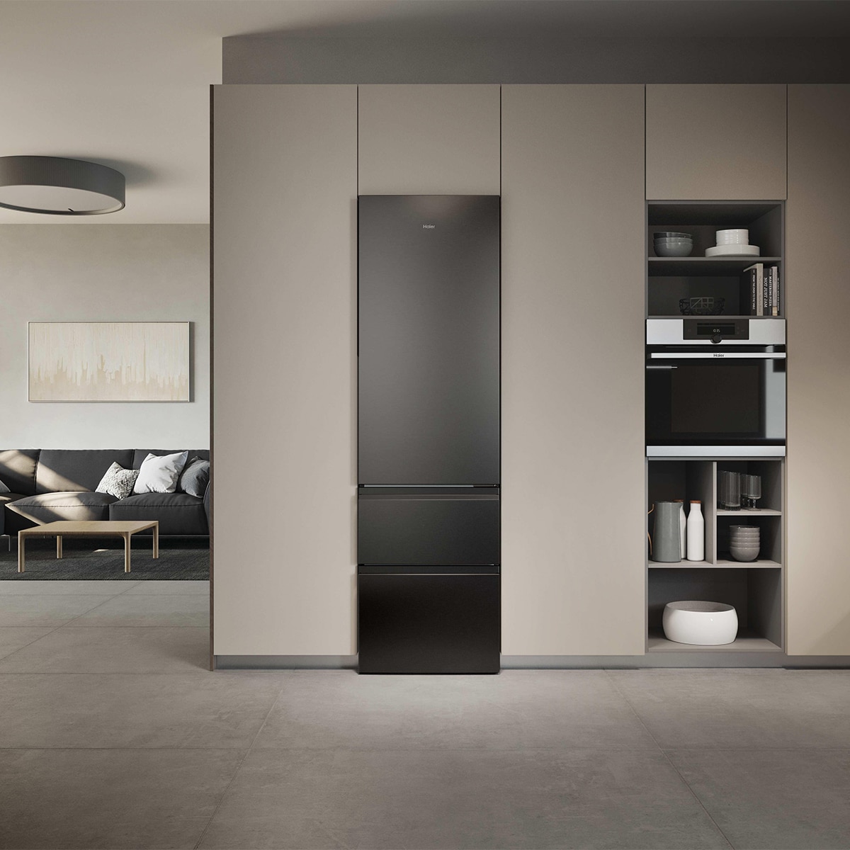 Frigorífico Combi Haier Total No Frost 3D 60 Series - HTR3620ANMP - Dark inox Dark inox-9