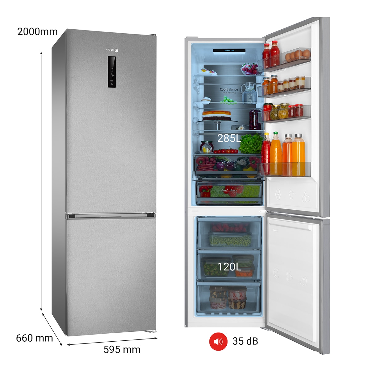 Frigorífico Combinado Fagor 3FFK-6980X Master Total No Frost, Compressor Inverter - Aço Inoxidável Aço inoxidável-3