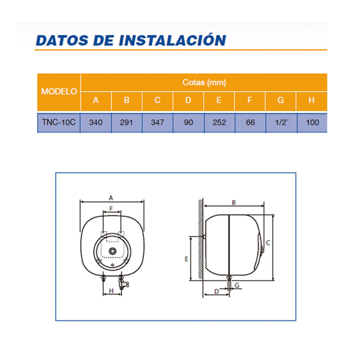 Termo eléctrico vertical Cointra TNC10 con capacidad de 10 litros Blanco-2