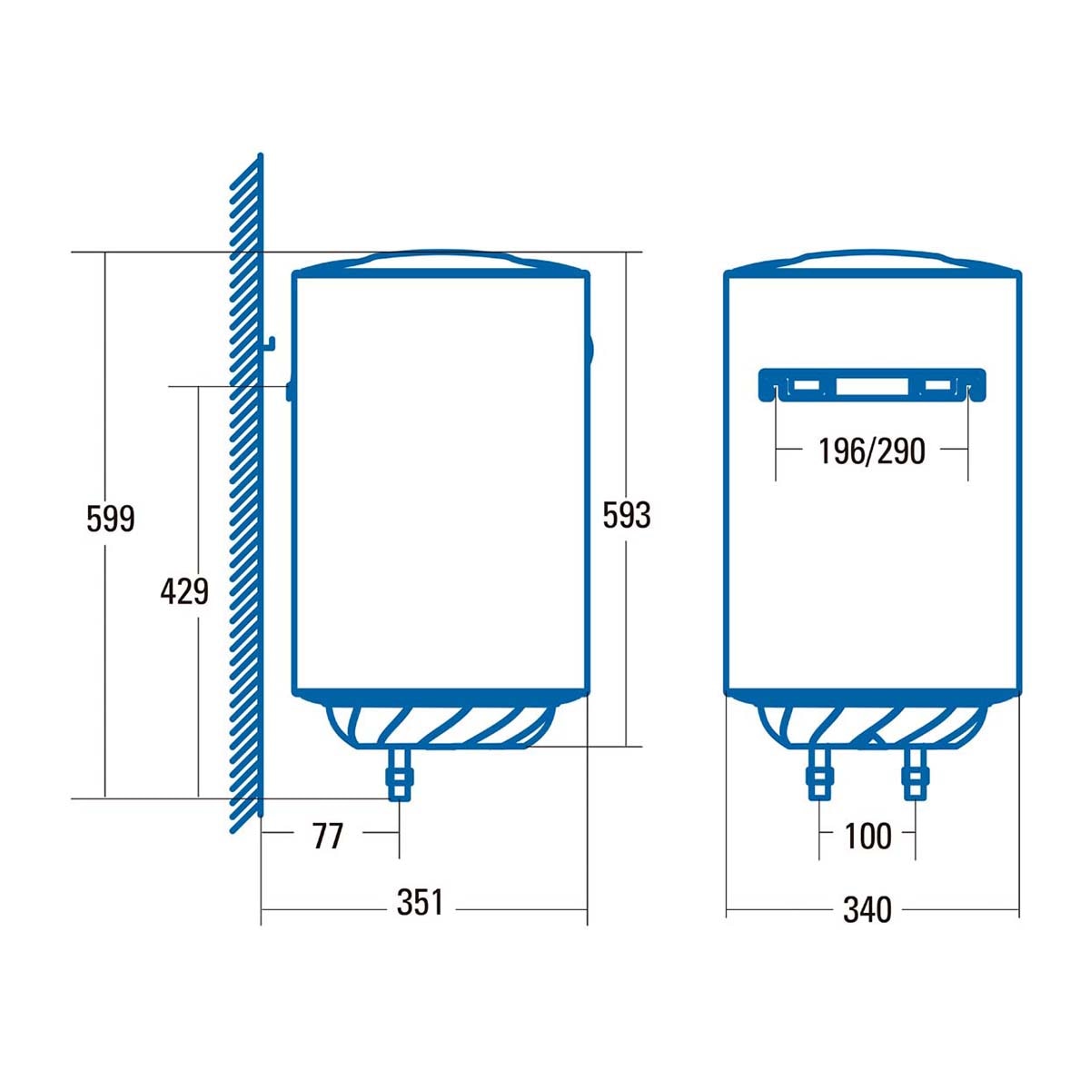 Termo eléctrico vertical Cata CTR 30 M con capacidad de 30 litros Blanco-2