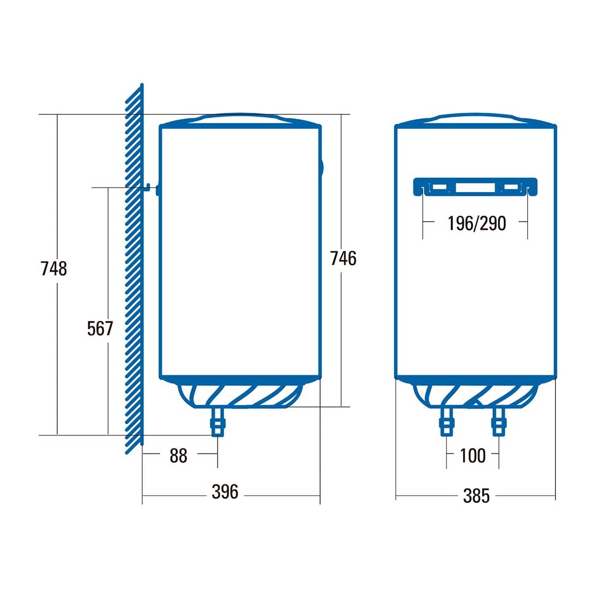 Termo eléctrico vertical Cata CTR 50 M con capacidad de 50 litros Blanco-2