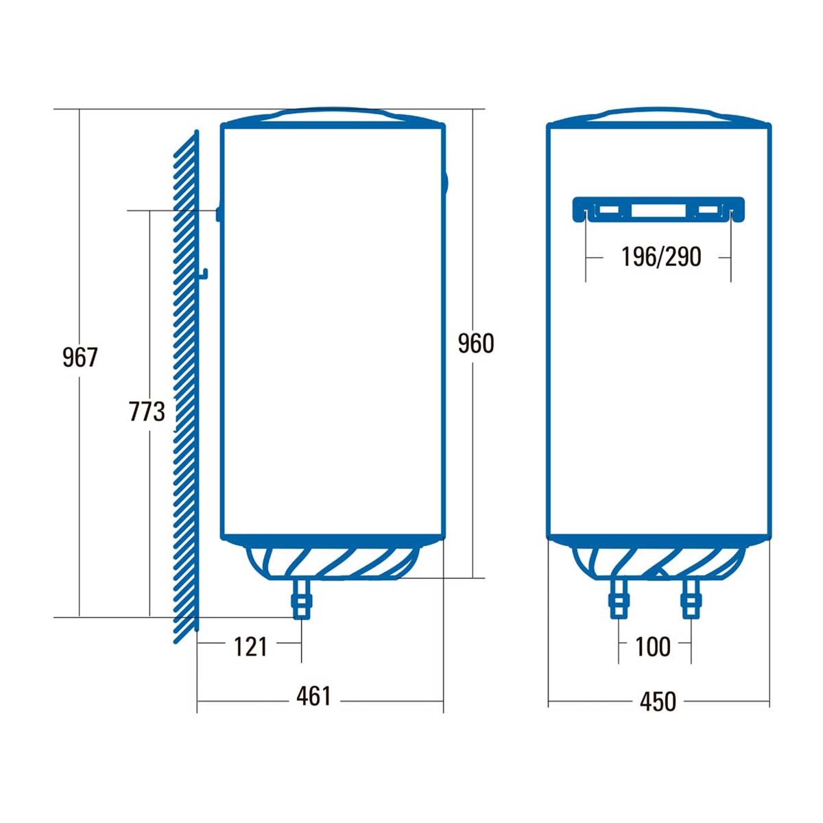 Termo eléctrico vertical Cata CTR 100 M con capacidad de 100 litros Blanco-2