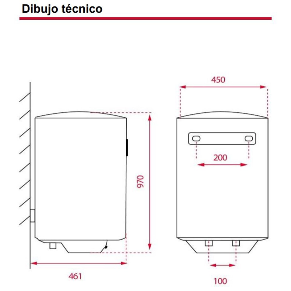 Termo eléctrico vertical Teka EWH 100 C con capacidad de 100 litros - Blanco Blanco-2