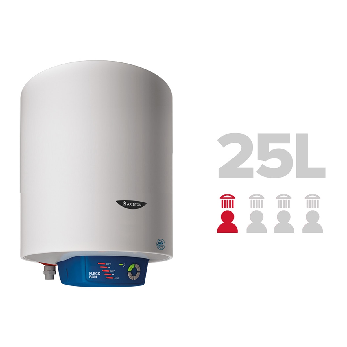 Termo eléctrico vertical/horizontal Ariston 25 litros - FLECK BON 25 EU2 Blanco-4
