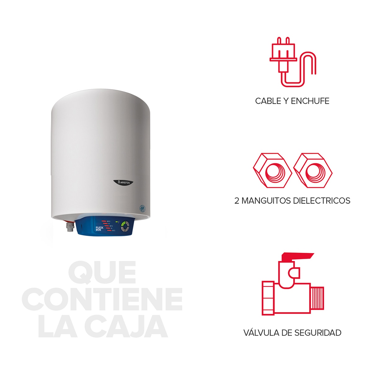 Termo eléctrico vertical/horizontal Ariston 25 litros - FLECK BON 25 EU2 Blanco-8