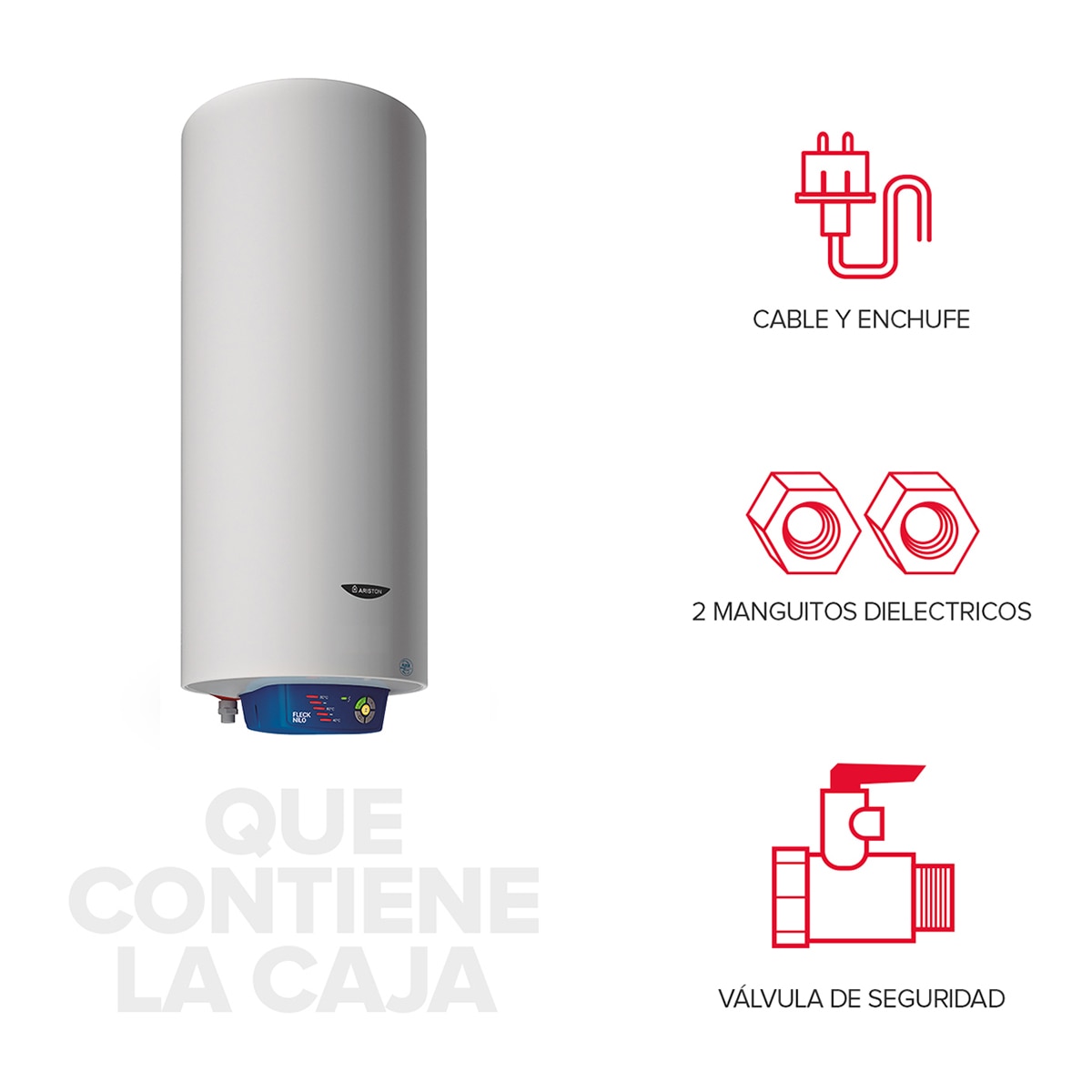 Termo eléctrico vertical/horizontal Ariston 75 litros, funcion ECO EVO - FLECK NILO 2.0 75 EU Blanco-8