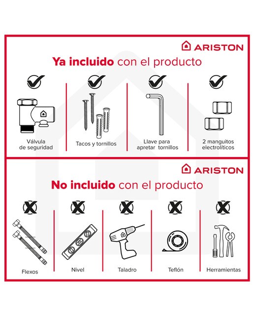 Termo eléctrico vertical/horizontal Ariston 75 litros  - FLECK BON 2.0 75 EU Blanco-10