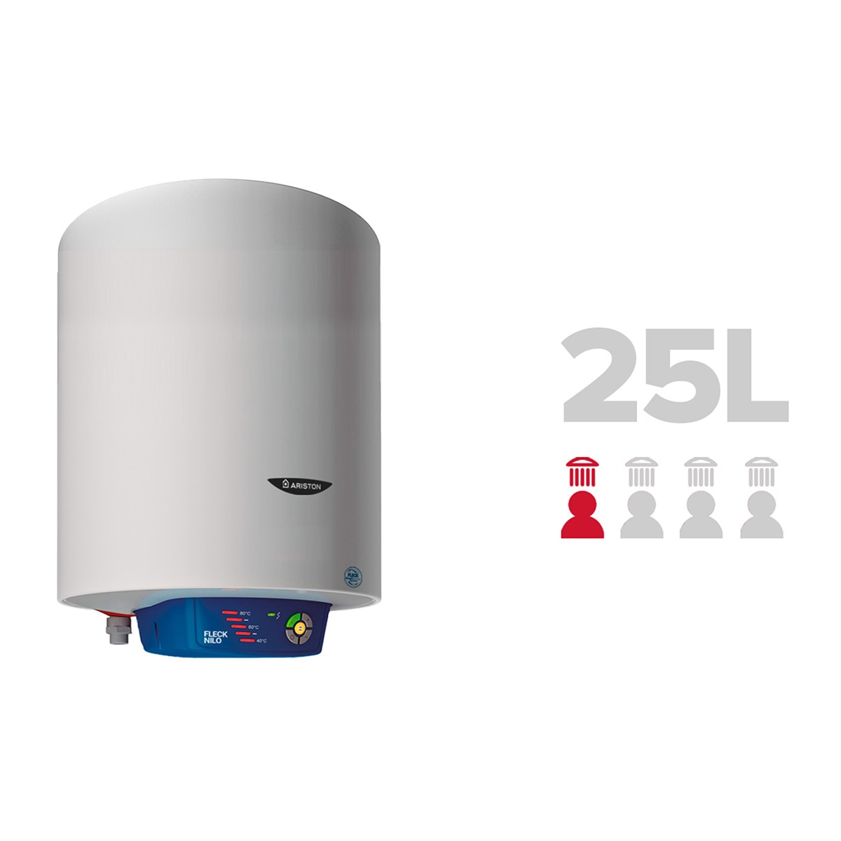 Termo eléctrico vertical/horizontal Ariston 25 litros, funcion ECO EVO -FLECK NILO 25 EU2 Blanco-4