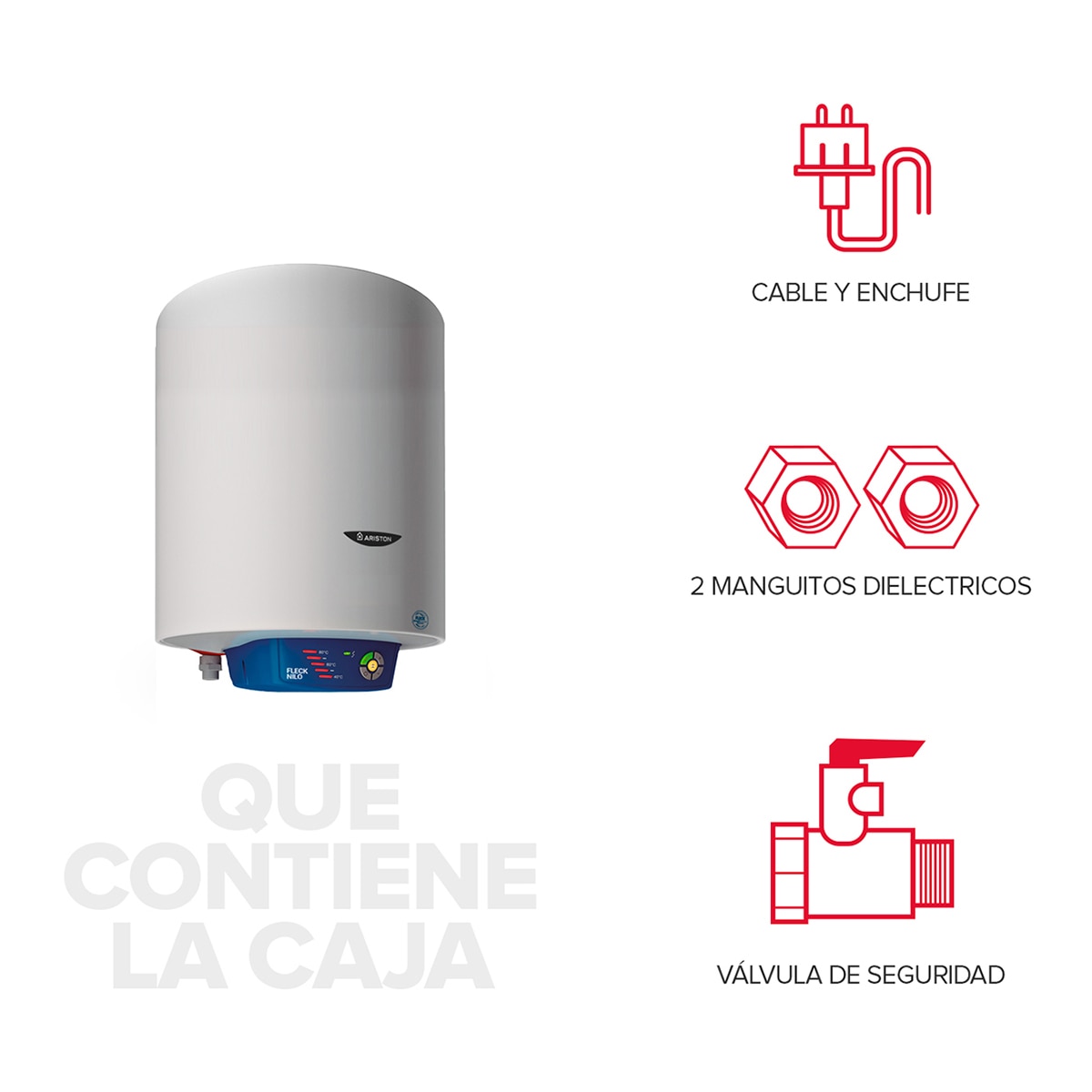Termo eléctrico vertical/horizontal Ariston 25 litros, funcion ECO EVO -FLECK NILO 25 EU2 Blanco-8