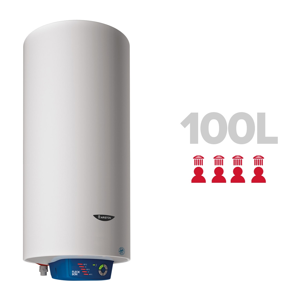 Termo eléctrico vertical/horizontal Ariston 100 litros - FLECK BON 2.0 100 EU2 Blanco-4