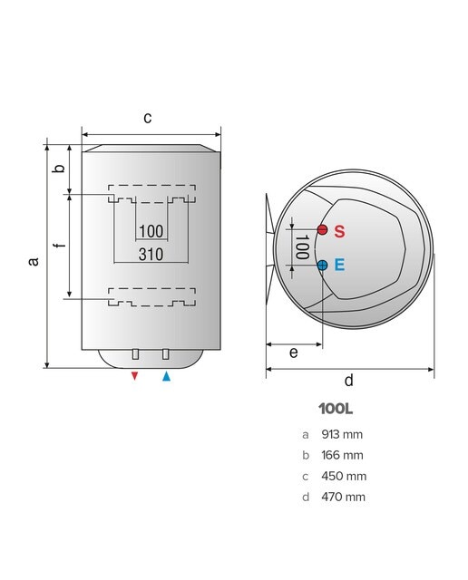 Termo eléctrico vertical/horizontal Ariston 100 litros, Tecnología Waterplus - PRO1 ECO MULTIS 100 DRY EU Blanco-2